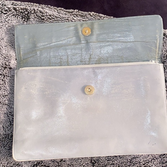 Vintage Christian Dior Soft Leather Clutch Handbag w/ outside & inside pockets. - Picture 3 of 16